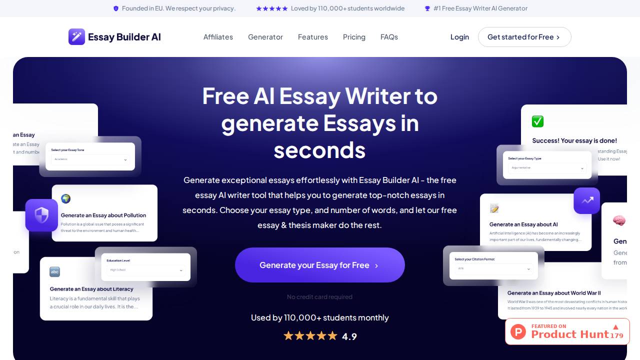 Essay Builder AI Screenshot