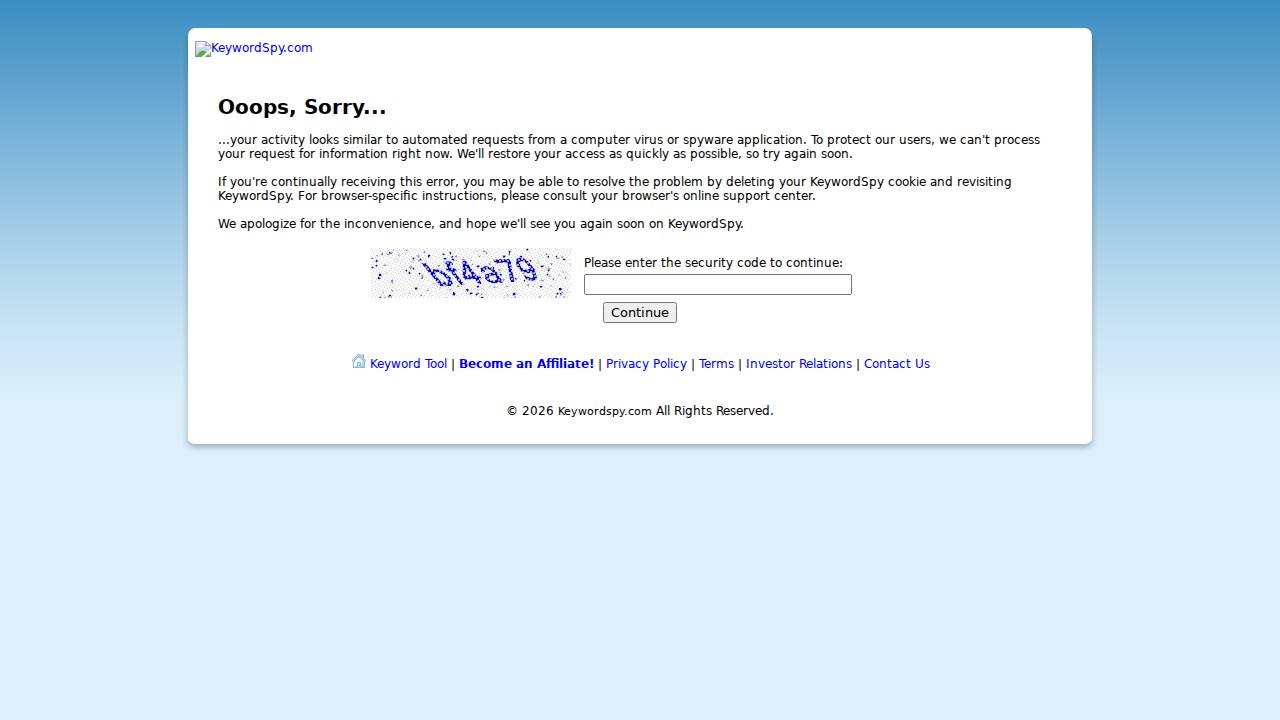 Keyword spy Screenshot