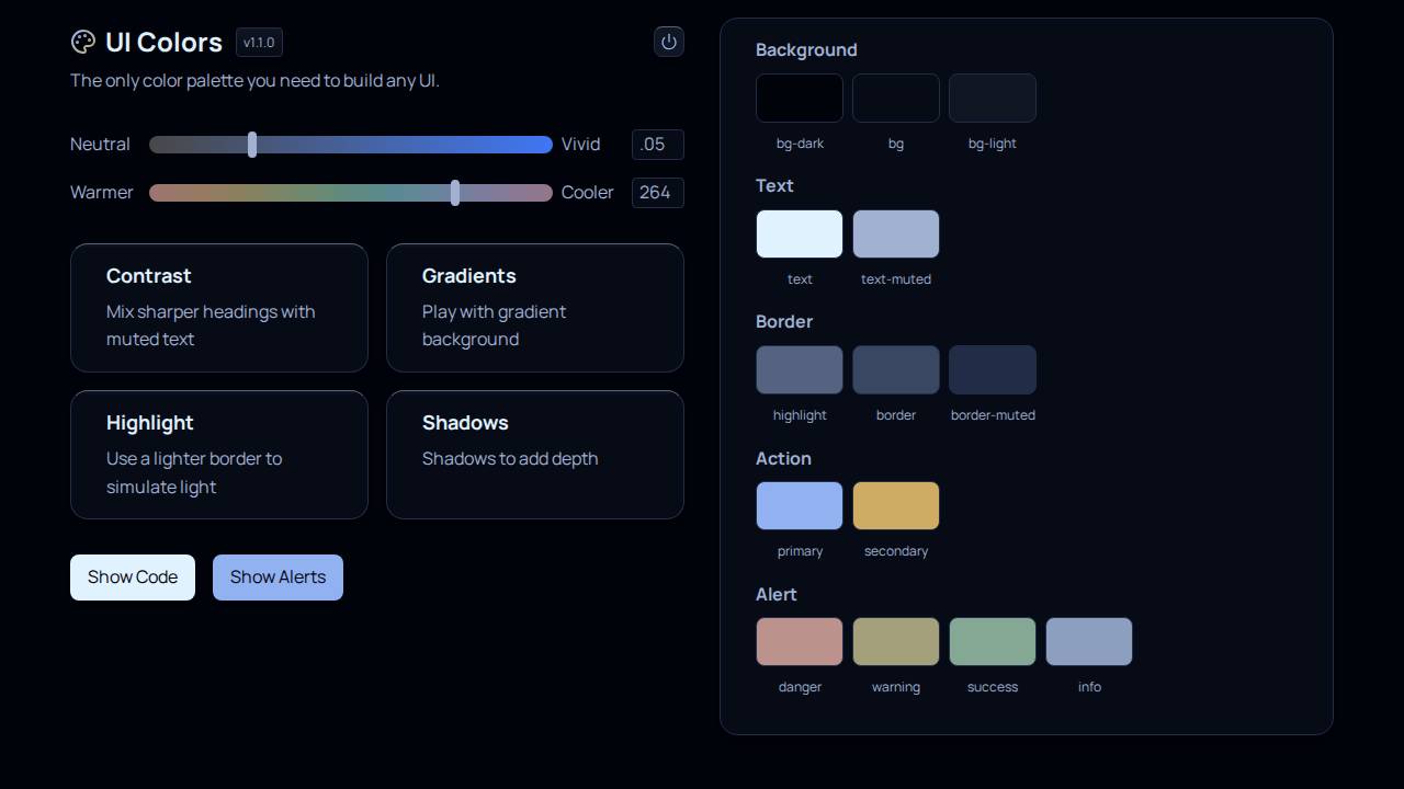 UI Colors Screenshot