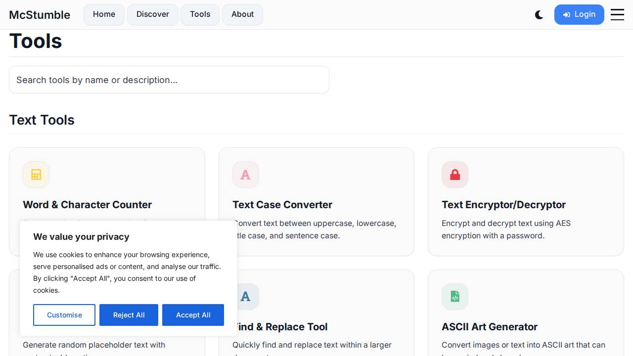 McStumble Tools Screenshot