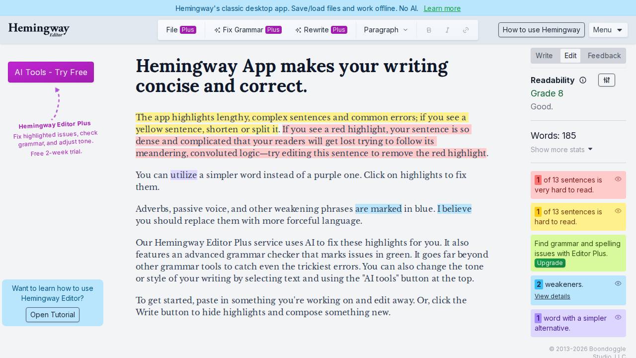 Hemingway Screenshot