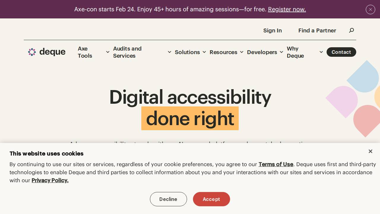 Deque Systems: Web Accessibility Software, Services & Training Screenshot