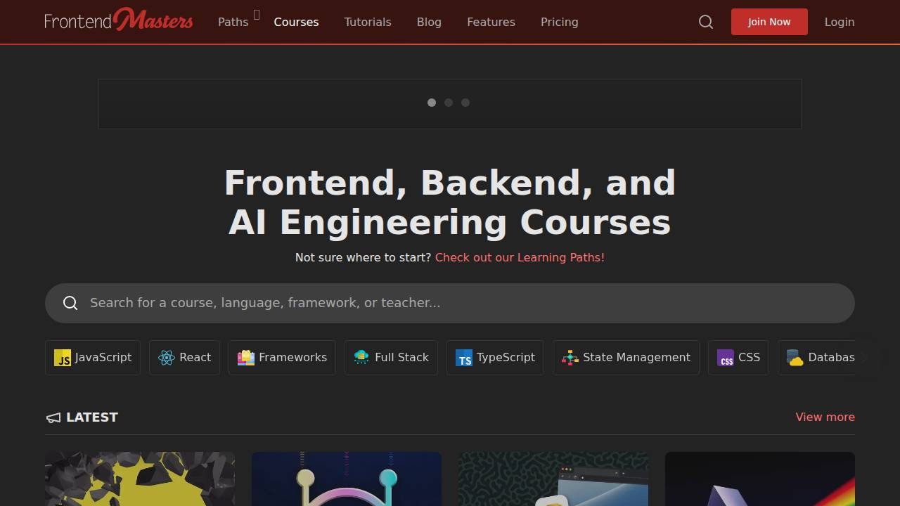 Frontend Masters Screenshot