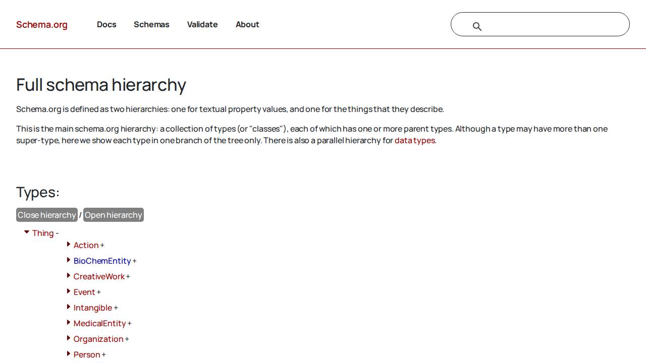 schema.org Screenshot
